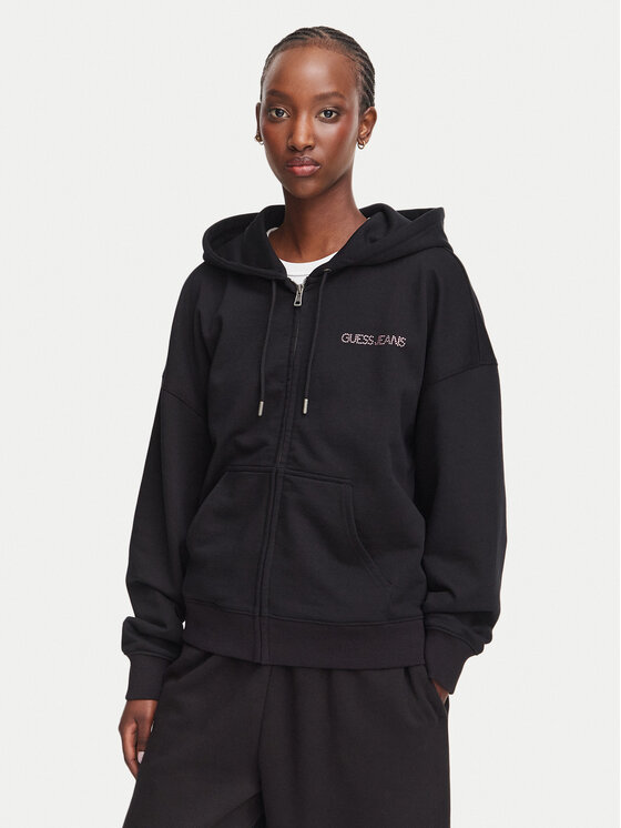 Guess Jeans Guess Jeans Sweatshirt W6YQ10 K3872 Schwarz Oversize