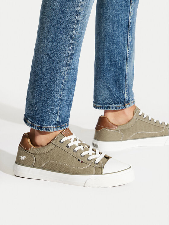 Mustang Mustang Sneakers aus Stoff 4180-303-77 Khakifarben