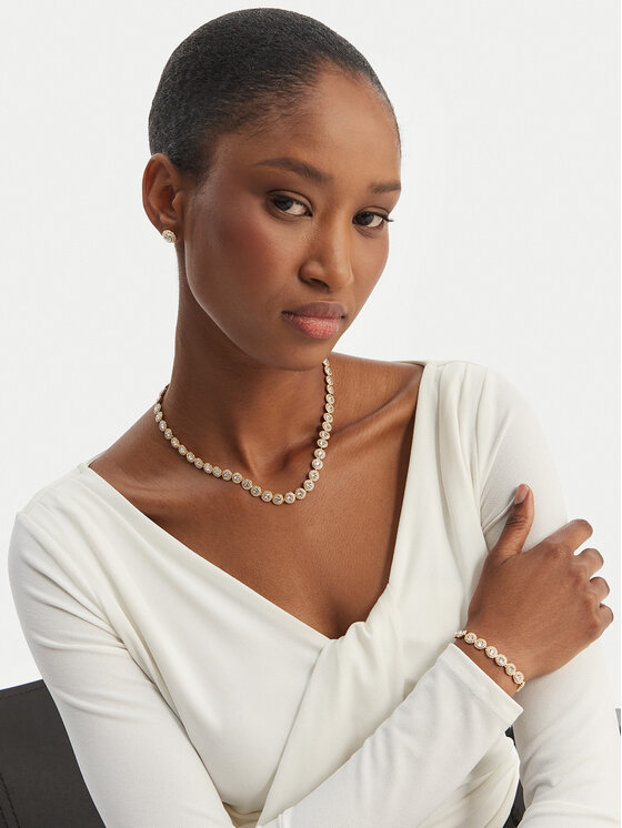 Swarovski Swarovski Auskari, aproces un kaklarotas komplekts Una Angelic 5750619 Zelta