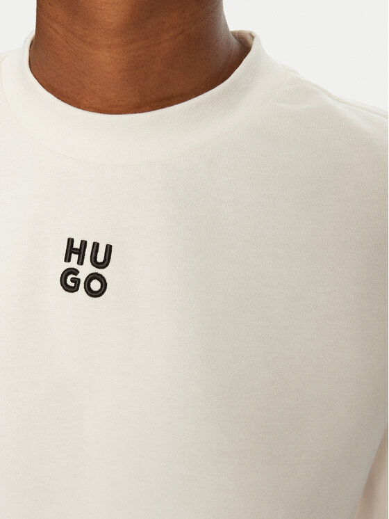 HUGO HUGO Тишърт Cropped Tee 50517790 Екрю Relaxed Fit