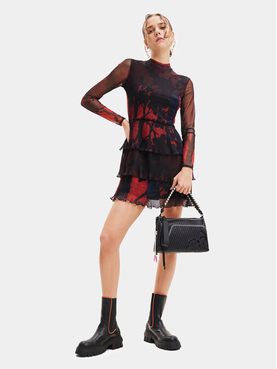 Desigual Desigual Kleid für den Alltag 23WWVK78 Rot Regular Fit