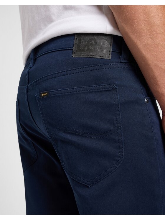 Lee Lee Spodnie materiałowe DAREN ZIP FLY Granatowy Slim Fit