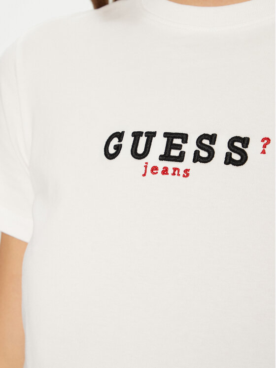 Guess Jeans Guess Jeans T-Shirt W5RI54 J1314 Weiß Regular Fit