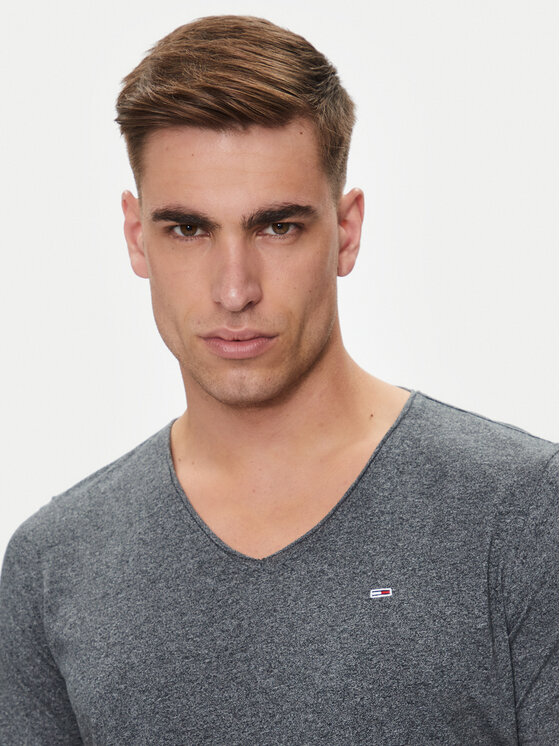 Tommy Jeans Tommy Jeans Majica Jaspe DM0DM09587 Siva Slim Fit