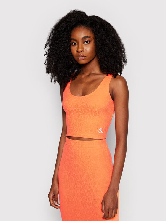 Calvin Klein Jeans Marškinėliai J20J215703 Oranžinė Regular Fit • Modivo.lt