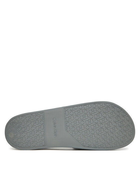 Calvin Klein Calvin Klein Şlapi Adj Pool Slide Canvas Logo HM0HM01749 Gri