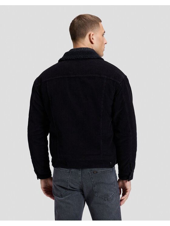 Lee Lee Kurtka jeansowa RELAXED SHERPA JACKET Czarny Relaxed Fit