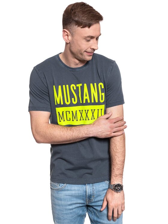 Mustang Mustang T-Shirt ALEX C PRINT Szary Regular Fit