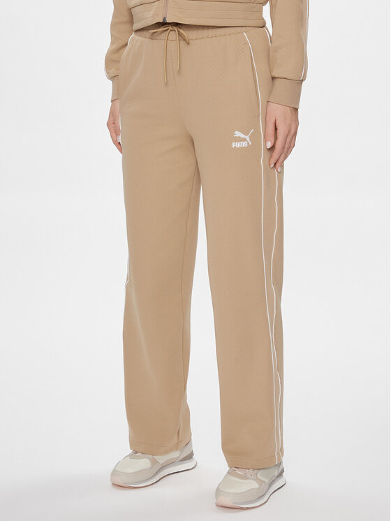Puma Teplákové nohavice T7 624212 Béžová Relaxed Fit