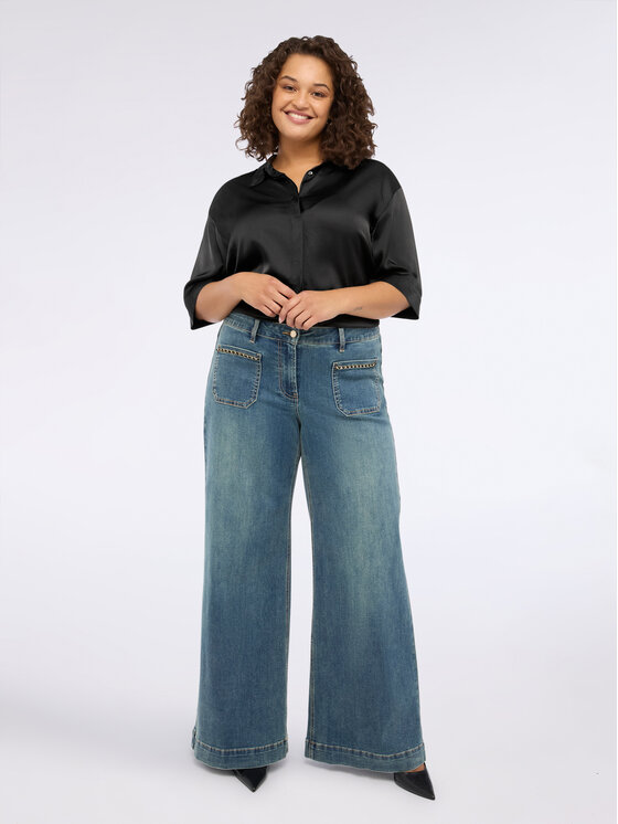 Fiorella Rubino Fiorella Rubino Koszula 5037T001440N033 Czarny Regular Fit