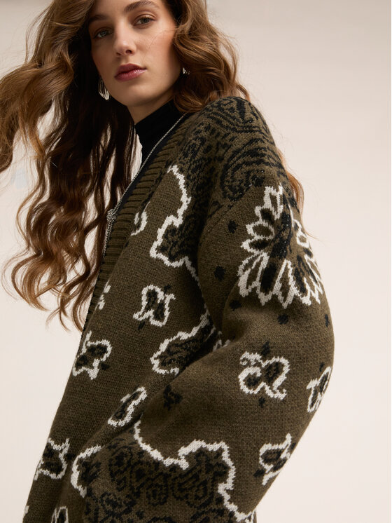 Motivi Motivi Cardigan M183E002141N0S5 Verde Over Fit