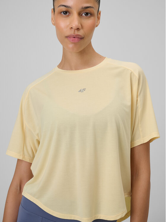 4F 4F Koszulka techniczna YOGA Żółty Regular Fit