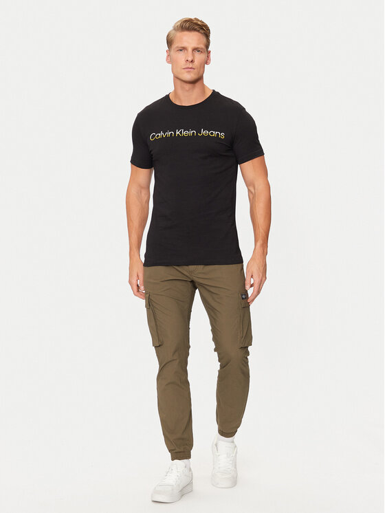 Calvin Klein Jeans Calvin Klein Jeans T-Shirt Two Tone Institutional J30J325676 Czarny Regular Fit