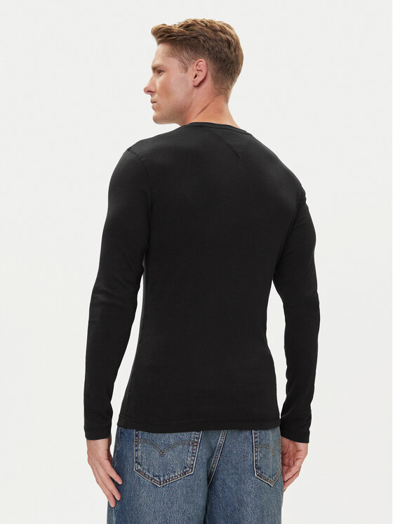 Tommy Jeans Tommy Jeans Longsleeve DM0DM04409 Negru Slim Fit