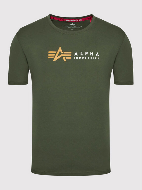 Alpha Industries Alpha Industries Tričko Alpha Label 118502 Zelená Regular Fit