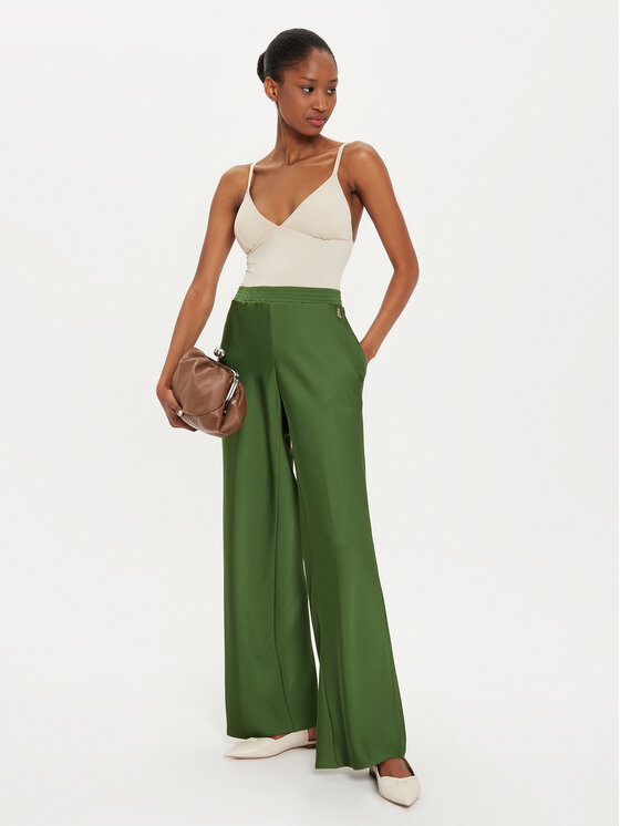 Patrizia Pepe Patrizia Pepe Hlače iz tkanine 8P0657 A459 Zelena Regular Fit