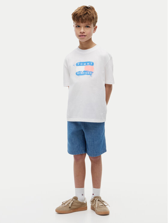 Tommy Hilfiger Tommy Hilfiger T-shirt Graffiti KB0KB10546 Bianco Regular Fit