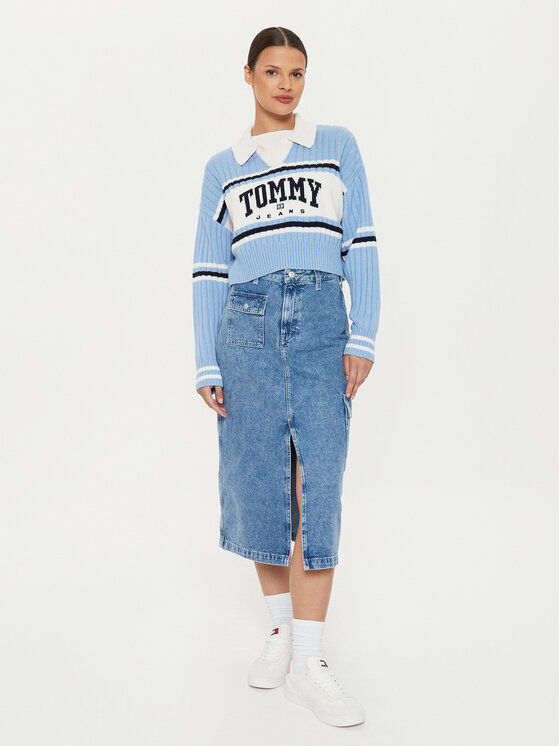 Tommy Jeans Tommy Jeans Jeans suknja Claire DW0DW18226 Plava Regular Fit
