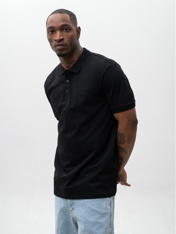 Jigga Wear Jigga Wear Polo Klasyczna z koroną 131166 Czarny Regular Fit