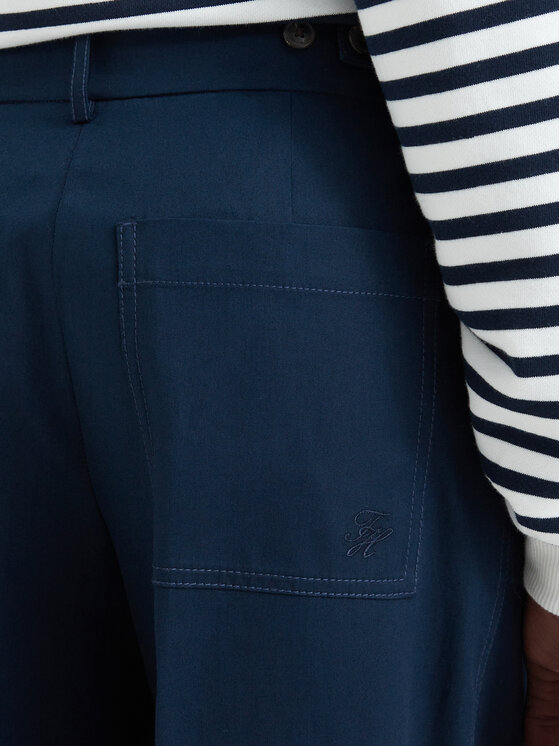 Tommy Hilfiger Tommy Hilfiger Pantaloni di tessuto Dressing WW0WW50135 Blu scuro Wide Leg