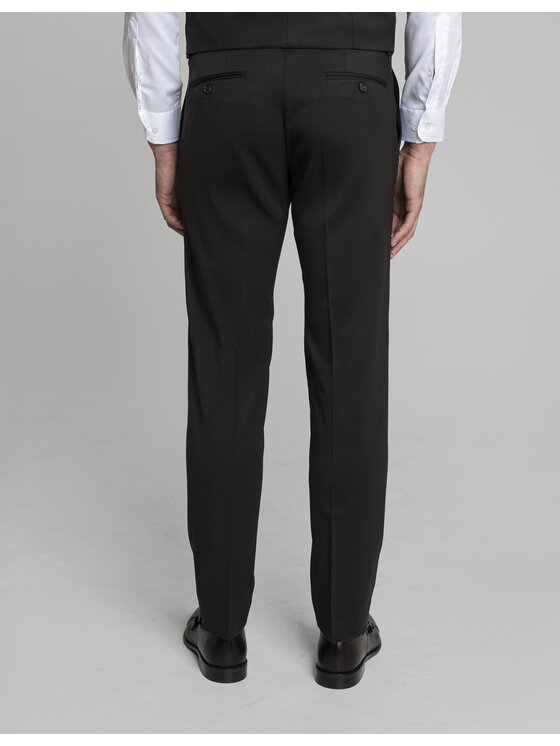 Borgio Borgio Spodnie garniturowe gualdo_01_br Brązowy Slim Fit