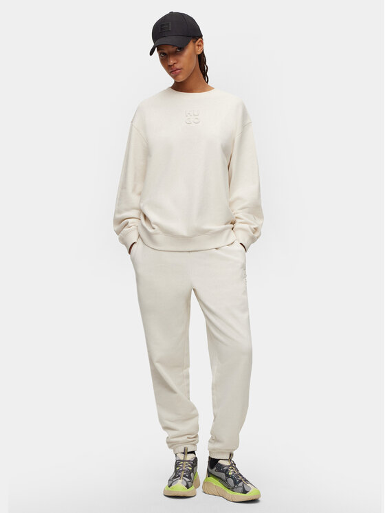 HUGO Hugo Spodnie dresowe 50500460 Biały Relaxed Fit