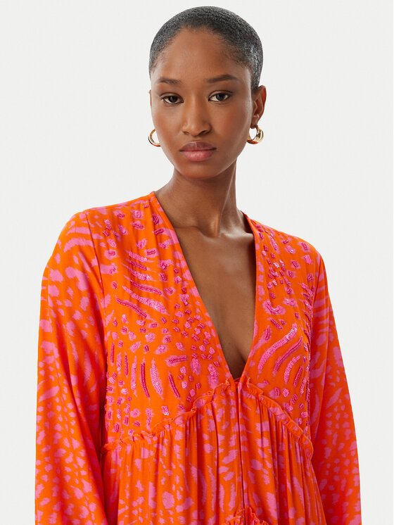 LOLA CASADEMUNT LOLA CASADEMUNT Sukienka letnia LS2616079 Pomarańczowy Relaxed Fit