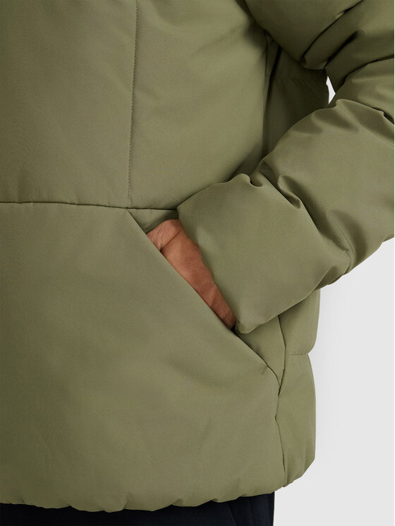 4F 4F Kurtka puchowa URBAN COMMUTER Khaki Regular Fit