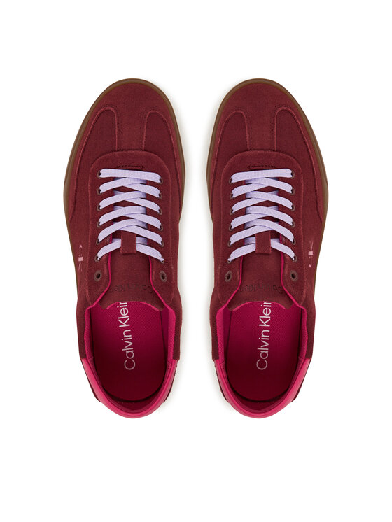 Calvin Klein Calvin Klein Сникърси Low Pro Cups Lace Up Sue Mix Mg HW0HW02683 Бордо