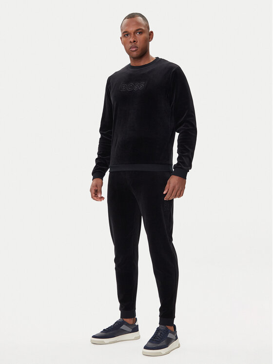 BOSS BOSS Mikina Velour 50550636 Černá Regular Fit
