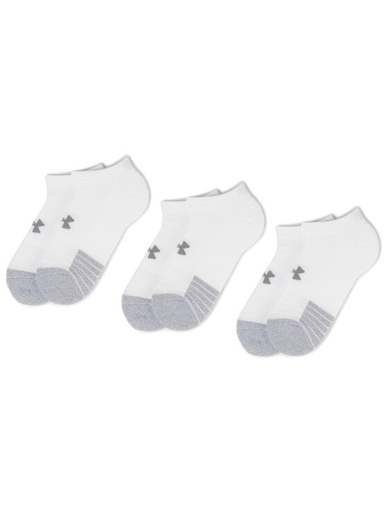 Under Armour Set 3 Parov Unisex Nizkih Nogavic Heatgear No Show Sock 1346755-100 Bela