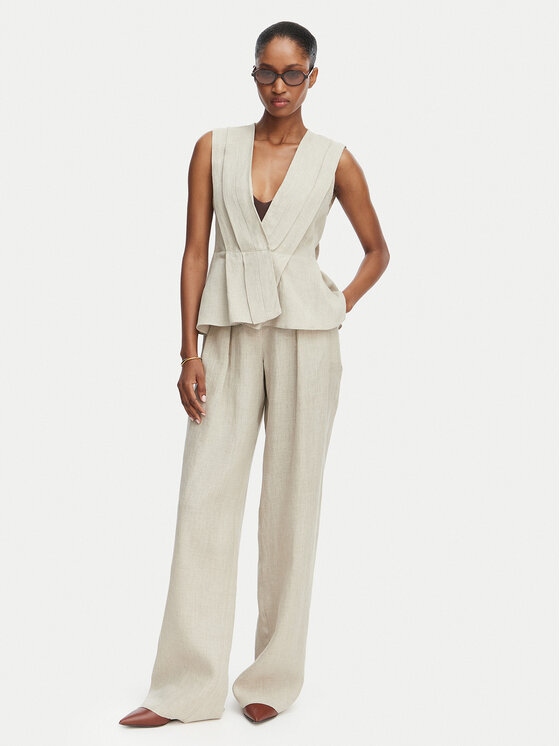 Marella Marella Riidest püksid Rete 2613131022 Beež Straight Fit