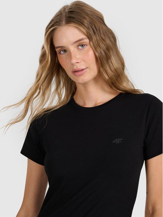 4F 4F T-Shirt 4FWMM00TTSHF2255-20S Czarny Slim Fit