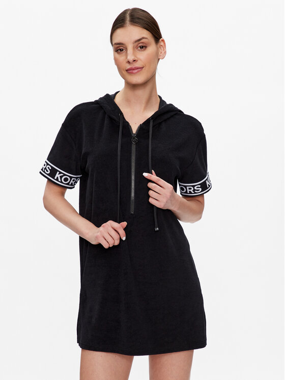 MICHAEL Michael Kors MICHAEL Michael Kors Rochie de plajă Logo Terry MM2M650 Negru Slim Fit
