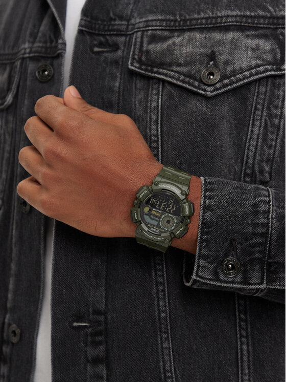 Casio Casio Zegarek Digital Moonphase WS-1500H-3BVEF Zielony