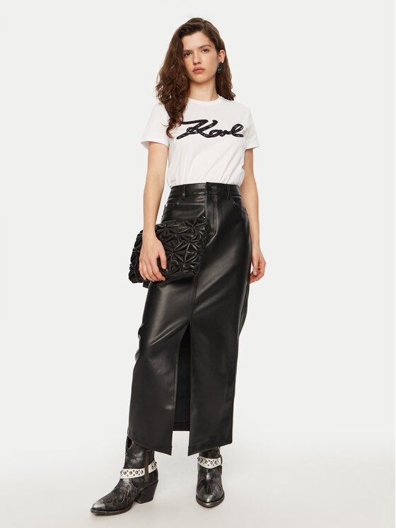 KARL LAGERFELD KARL LAGERFELD Marškinėliai A1W17117 Balta Regular Fit