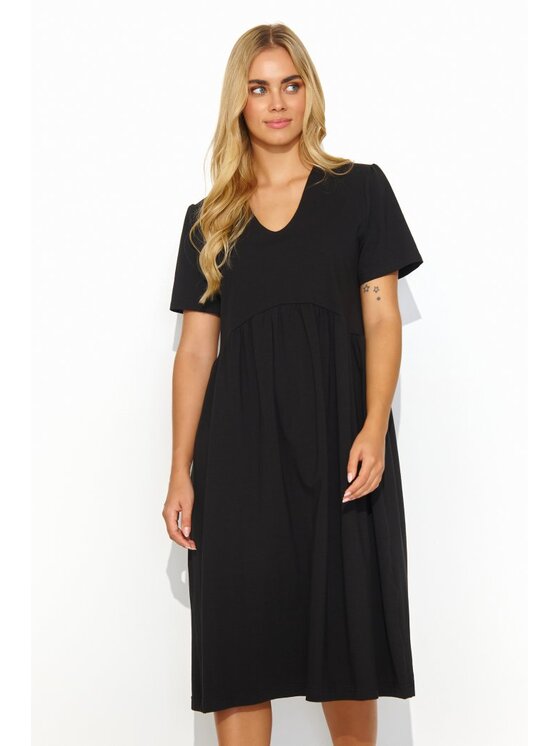 Makadamia Makadamia Sukienka codzienna M829 Czarny Loose Fit