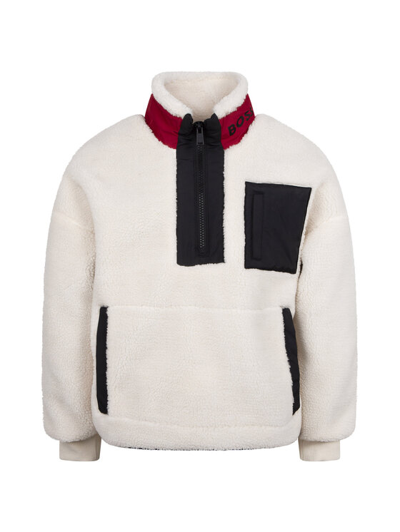 BOSS Boss Bluza J25M57 Écru Regular Fit