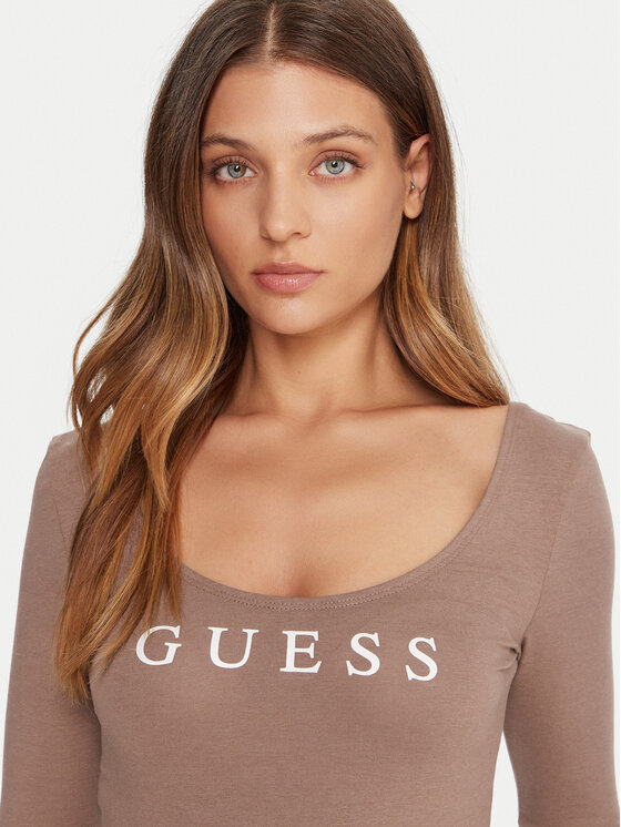 Guess Guess Боді O5RM08 KBBU1 Бежевий Regular Fit