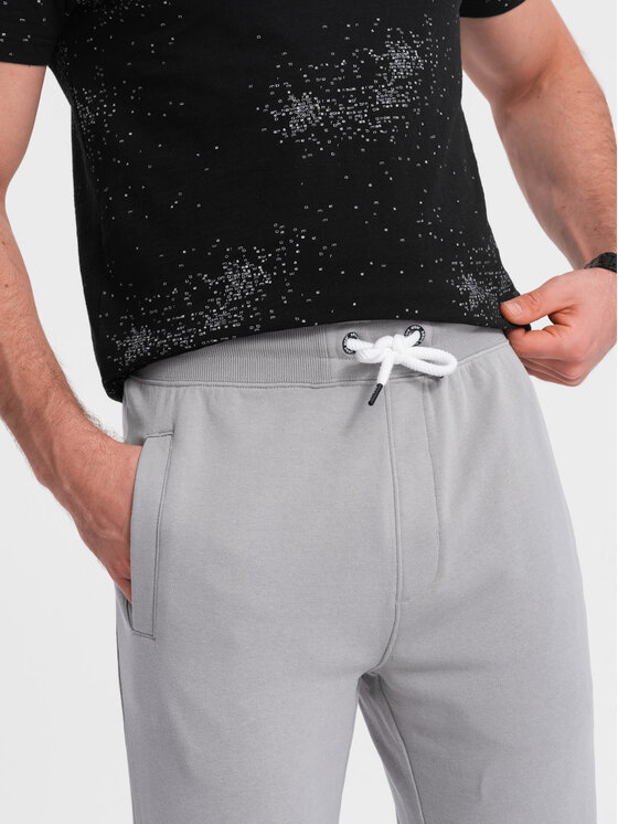 Ombre Ombre Spodnie dresowe OM-PABS-0206 Szary Regular Fit