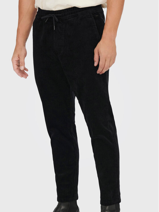Only & Sons Only & Sons Pantaloni di tessuto Linus 22019912 Nero Tapered Fit