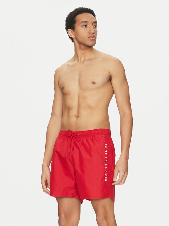 Tommy Hilfiger Tommy Hilfiger Szorty kąpielowe UM0UM03258 Czerwony Regular Fit