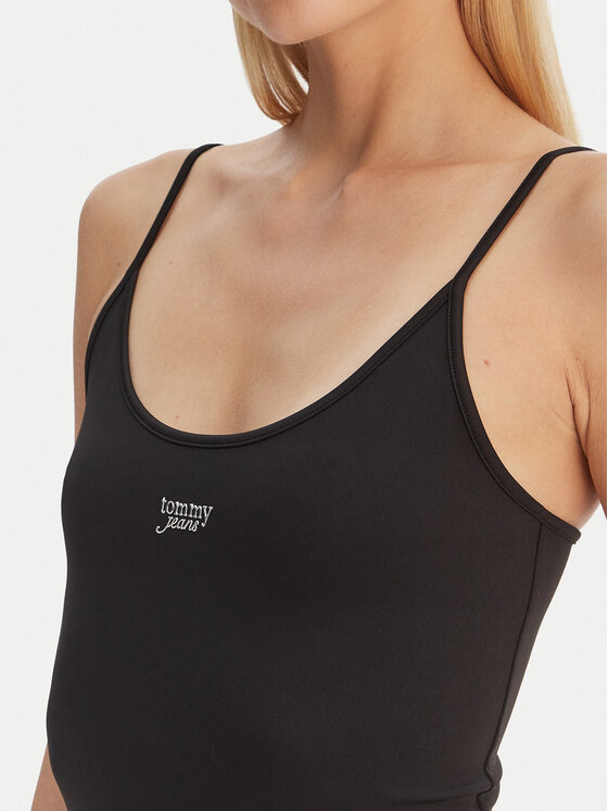 Tommy Jeans Tommy Jeans Haljina za svaki dan Silver Script DW0DW22334 Crna Slim Fit