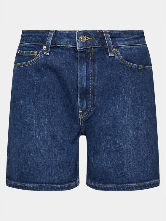 Tommy Hilfiger Tommy Hilfiger Pantaloni scurți de blugi Dnm Straight Short Rw Kai WW0WW41320 Albastru Slim Fit