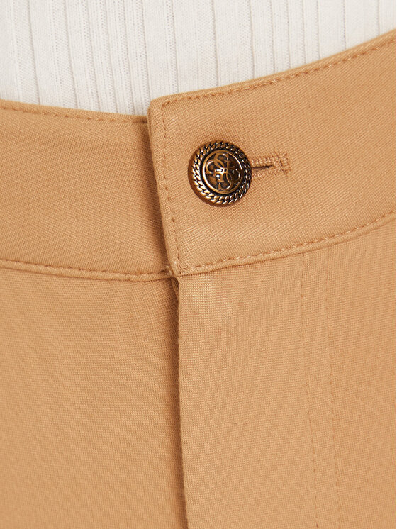Guess Guess Bavlnené nohavice W5BB16 KCMU2 Béžová Flare Fit