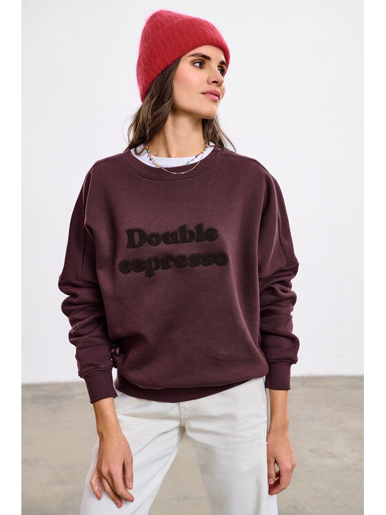 NAOKO NAOKO Bluza Double Espresso Brązowy Reglan Fit