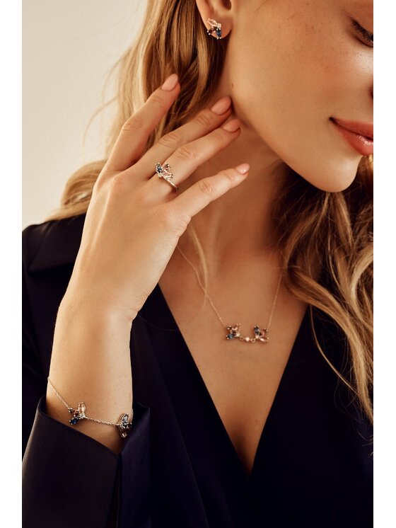 Leis Leis Bracciale Fiore Placcatura in argento rodiato