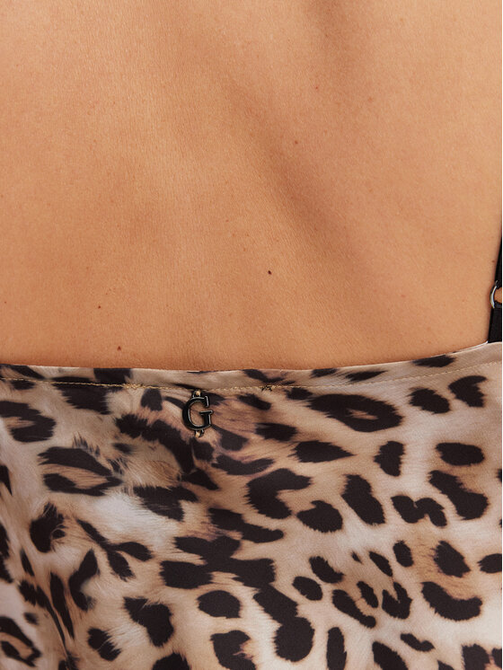 Guess Guess Вечірня сукня W5GT10 WF1T2 Коричневий Slim Fit