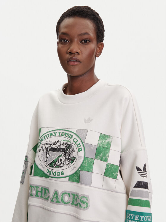 adidas adidas Μπλούζα Archive Court JW0149 Λευκό Oversize