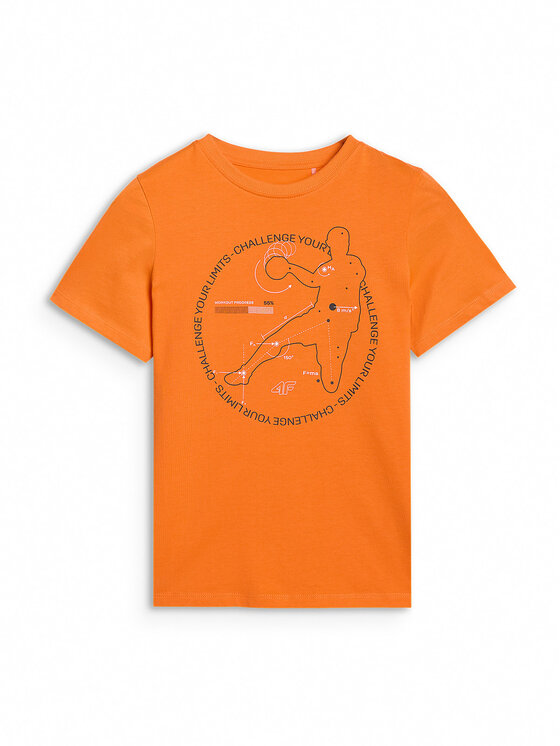 4F 4F T-Shirt URBAN COMMUTER Pomarańczowy Regular Fit